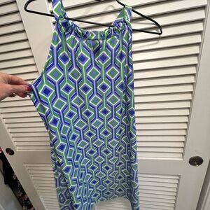 Jude Connally Blue Graphic halter dress